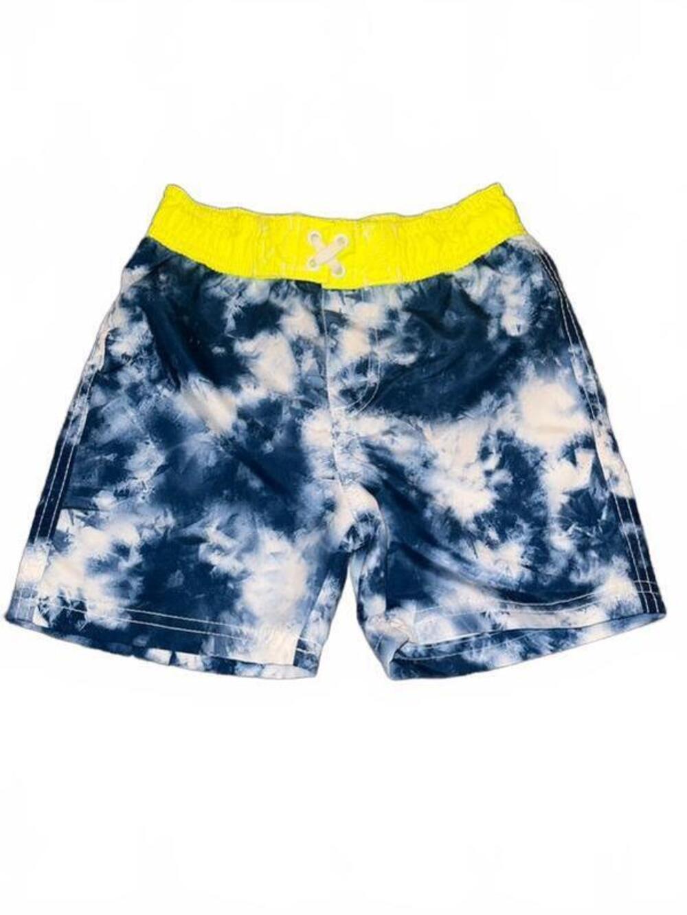 Wippette Boys Tie Dye Swim Trunks Neon Yellow Blue Size 3T